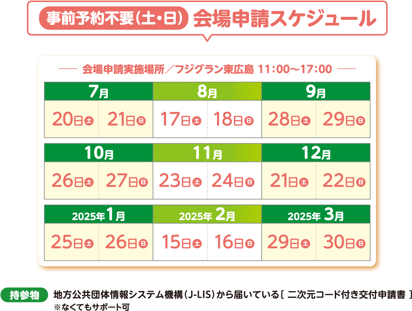 会場申請スケジュール